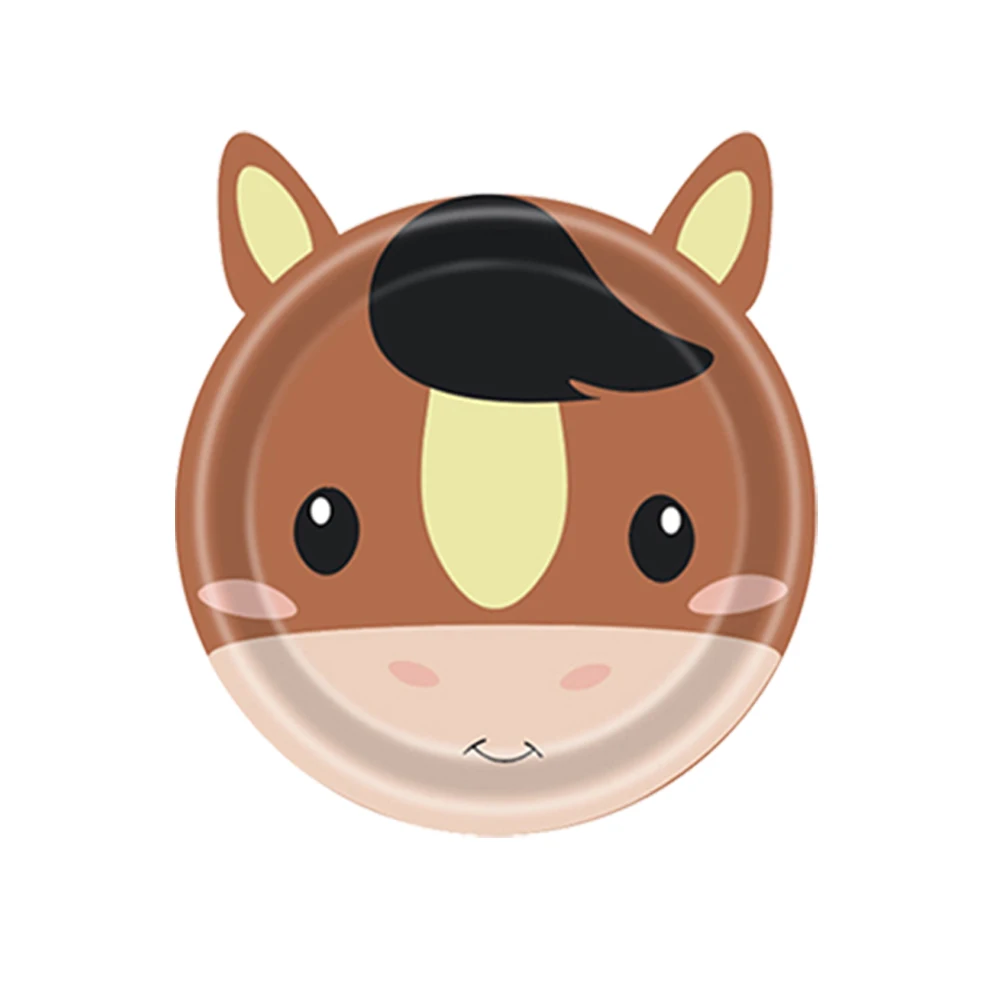 10/30/50 قطعة لوحة ورقية البقرة الخيول الخنازير مزرعة الحيوان على شكل لوحات المتاح أكواب Barnyard الحيوان موضوع حفلة عيد ميلاد لوازم