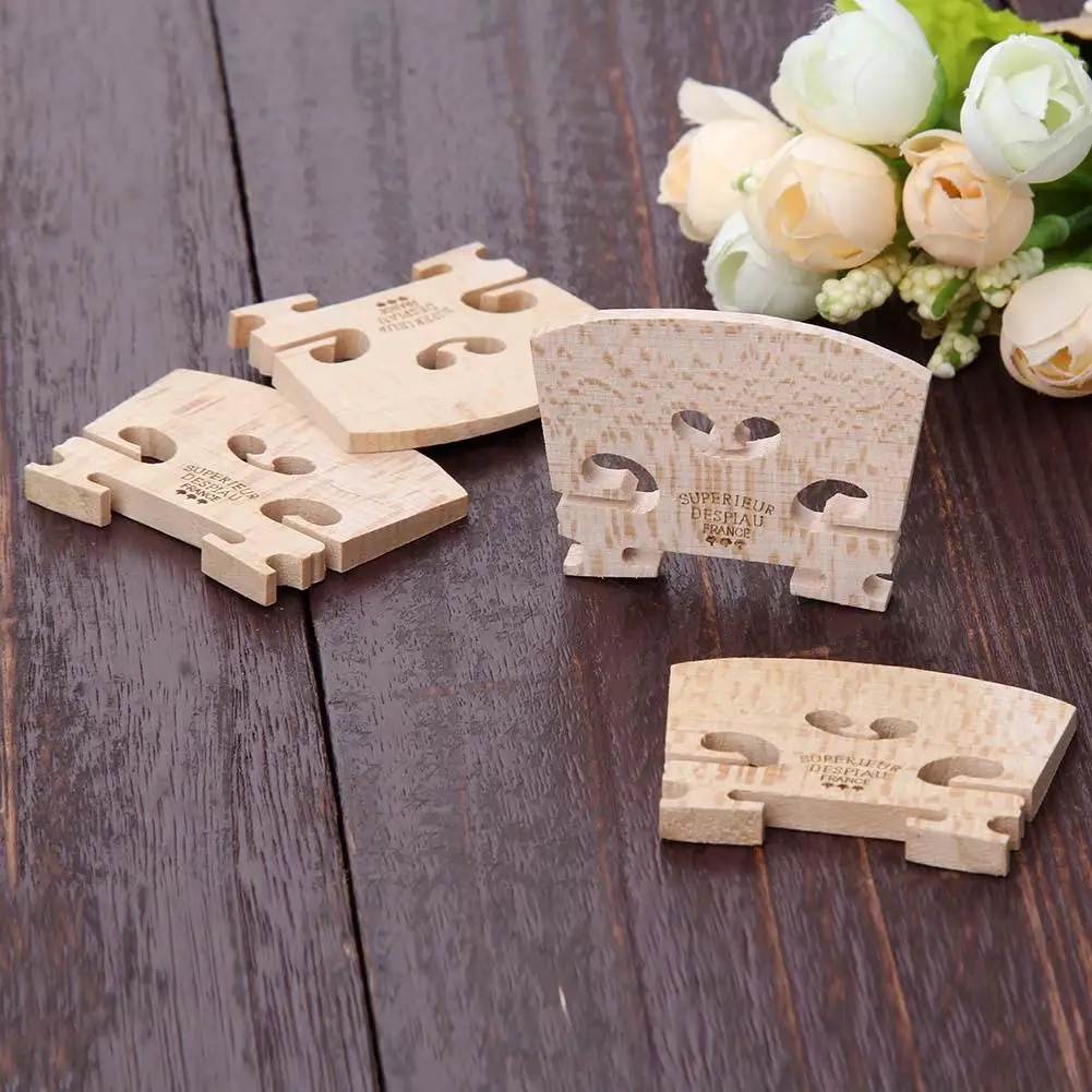 4Pcs/Set Violin Bridges Fiddle Maple Wood for 4/4-3/4 Size Instrument Accessories Violin Strings Bridge Part Tools 50 X 40 X 5mm