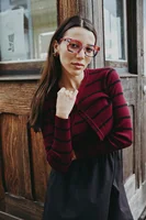 AS AW25 stripe knitting cardigan + sleeveless patch dress maxi matching set for woman clothing - Image 3