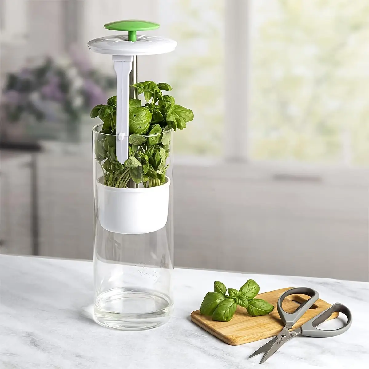 

1PC-Herb Saver Storage Container Fresh Herb Keeper Vanilla Vegetables Fresh Preservation Bottle For Refrigerator Kitchen