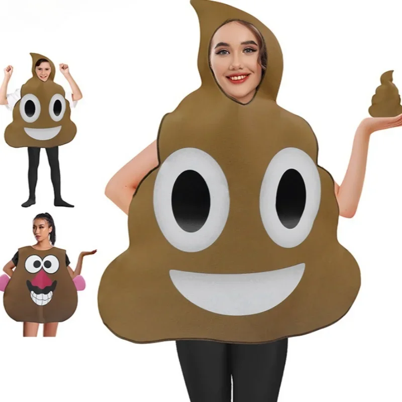 Teanoon Adult Kids Halloween Funny Poop Cosplay Costume Carnival Holiday Unisex Fancy Dress Up Stage Performance Props