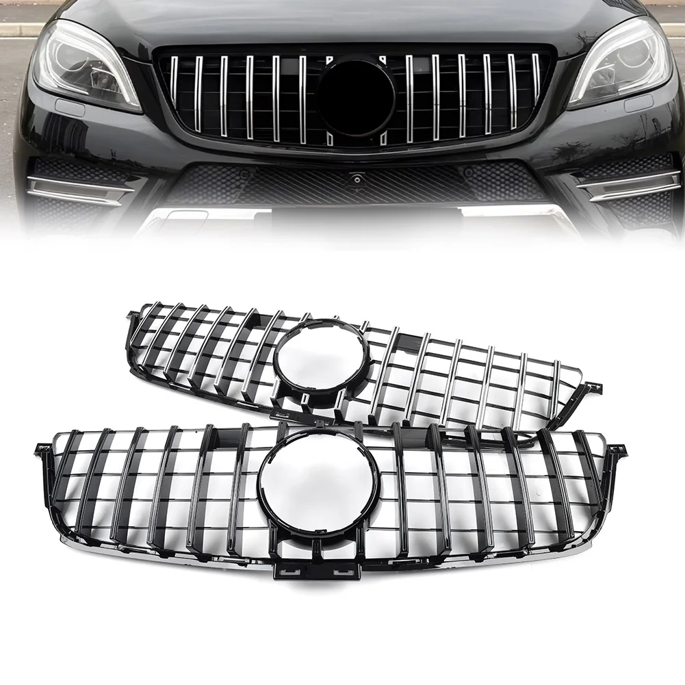 Car GTR Style Front Bumper Radiator Hood Grille For Mercedes Benz W166 ML300 ML320 ML350 ML400 ML500 ML550 2012 2013 2014 2015