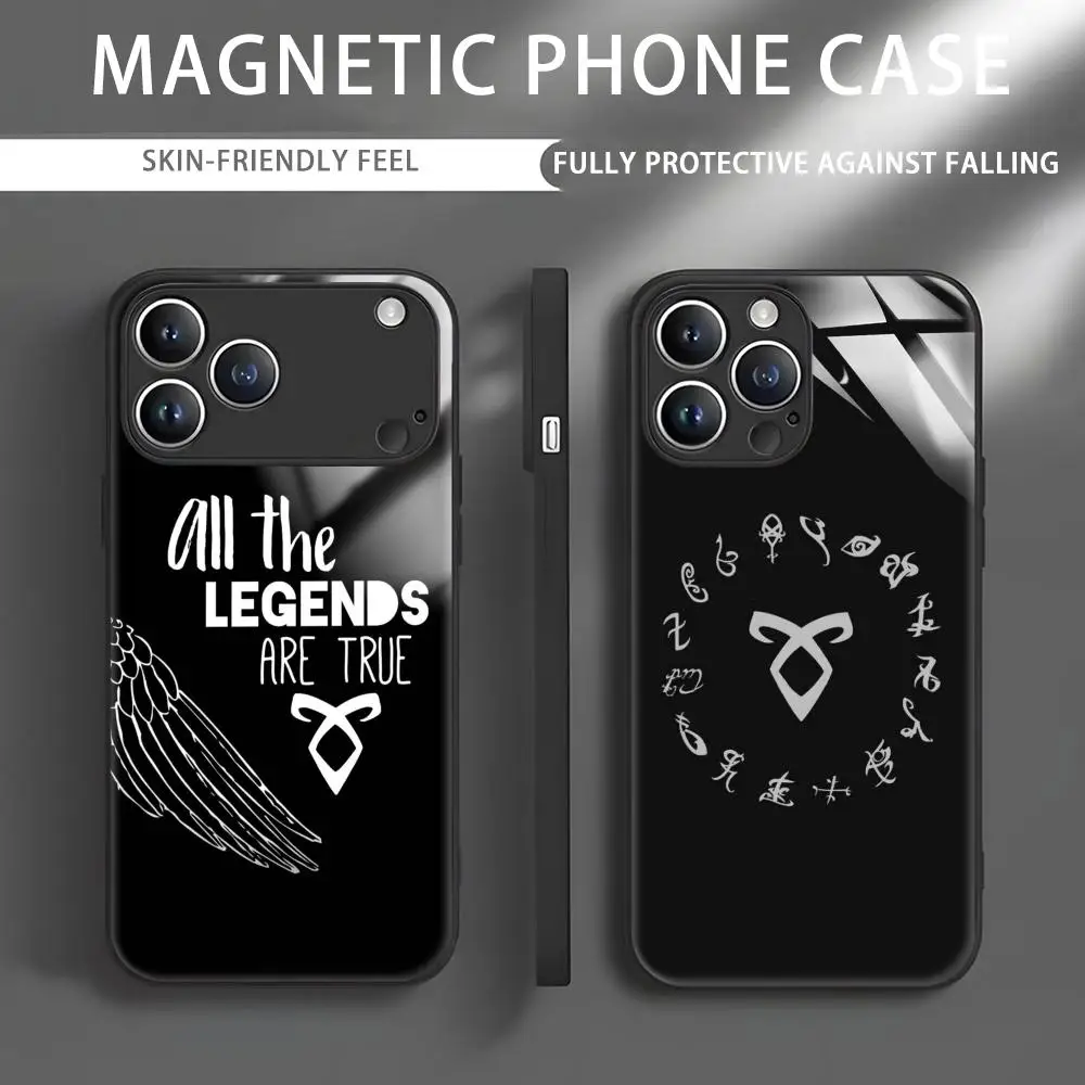 

Чехол Shadowhunter The Mortal для iPhone 17, 16, 15, 14, 13, 12, 11, X, XR, XS Plus, Mini, Pro, Max, стеклянный, магнитный