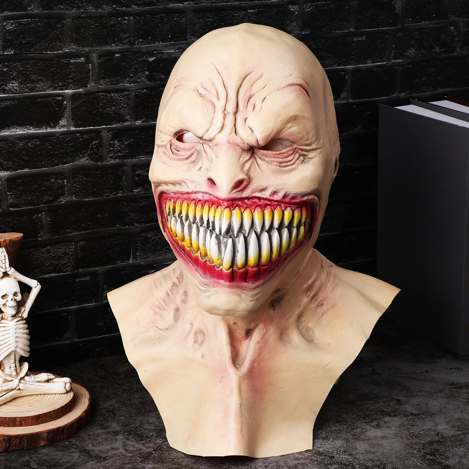 Realistic Zombie Mask Novelty Horror Mask Old Man Latex Full Head Mask Demon Cosplay Props Halloween Costume Party Supplies