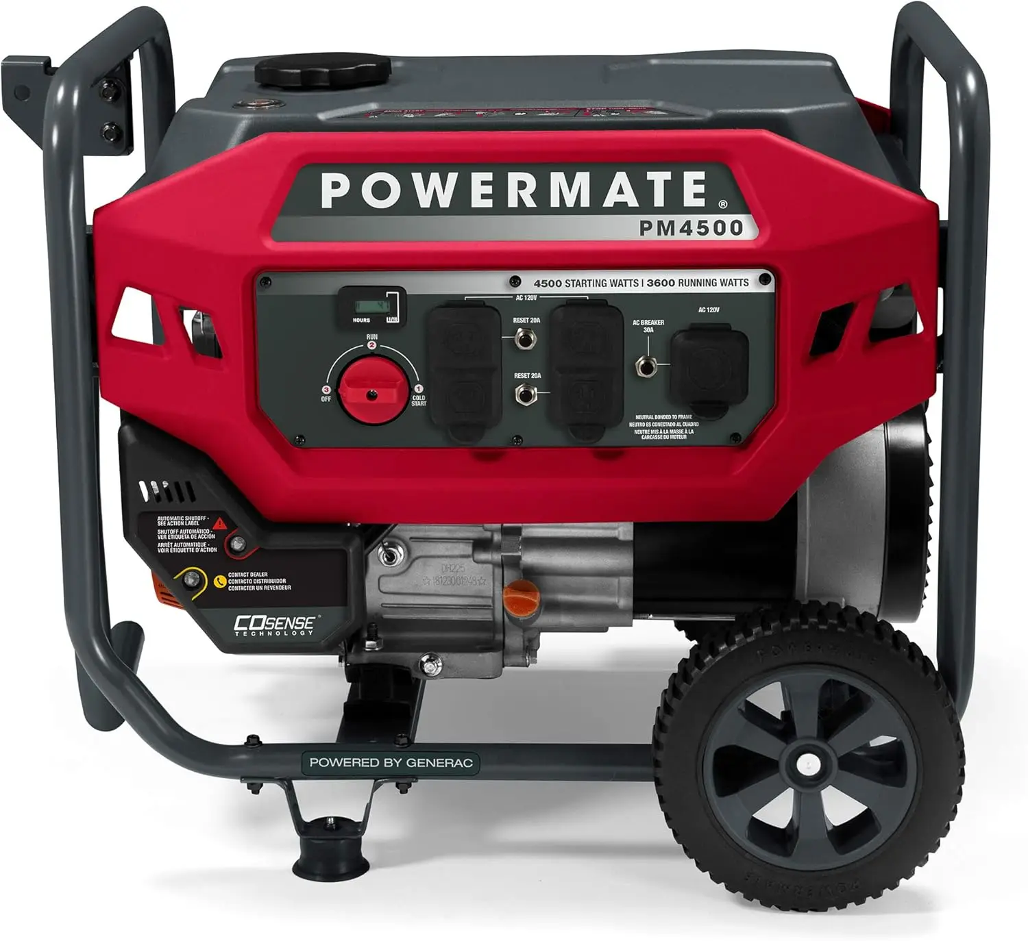 PM4500 4,500-Watt Gas-Powered Portable Open Frame Generator - COsense Technology - Quiet Operation - Ideal for Home, Camping