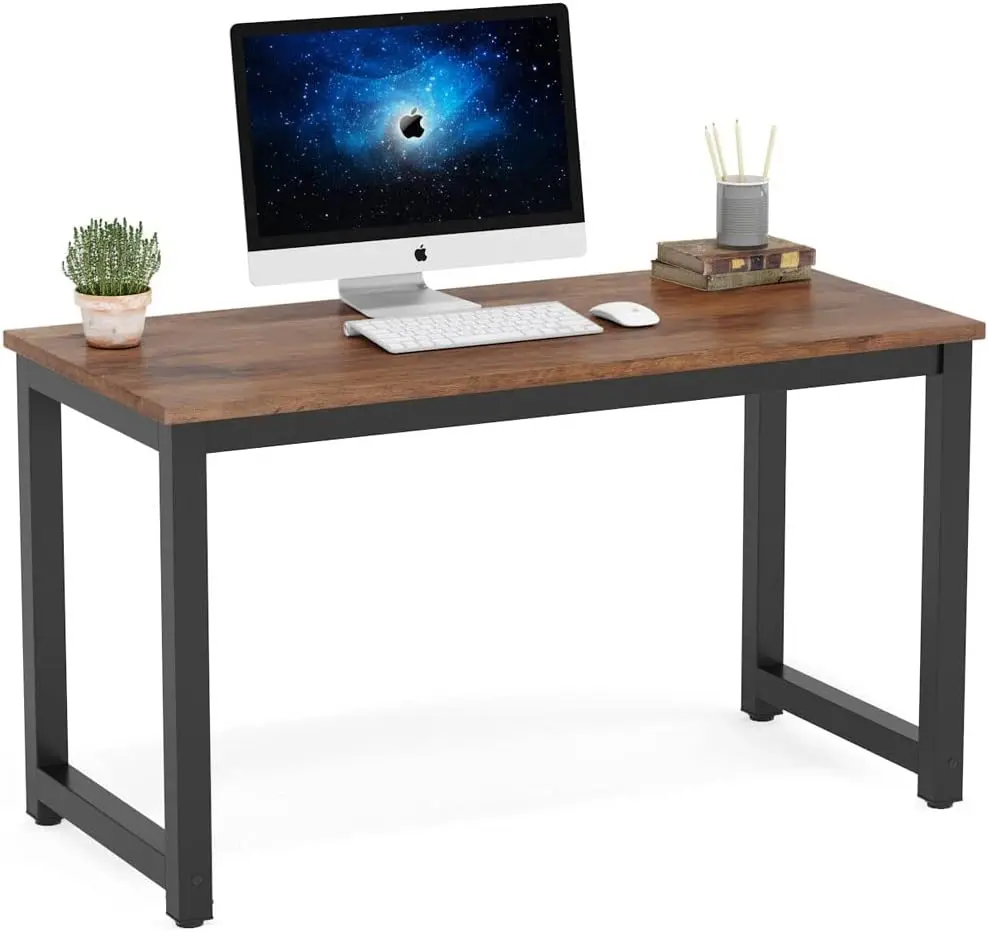 Modern Simple Computer Desk, 47 inch Vintage Office Desk Computer Table, Study Writing Study Desk Workstation