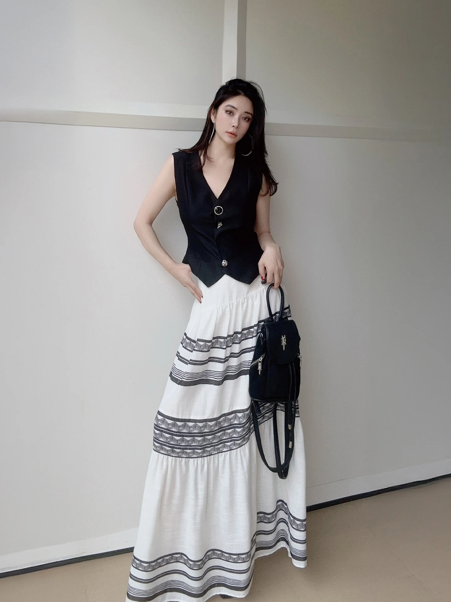 

Slimming High Waist Long Stripe Original Design f Body Skirt by Disimann Ling Casual Sle Ci Commute Polyester Fiber