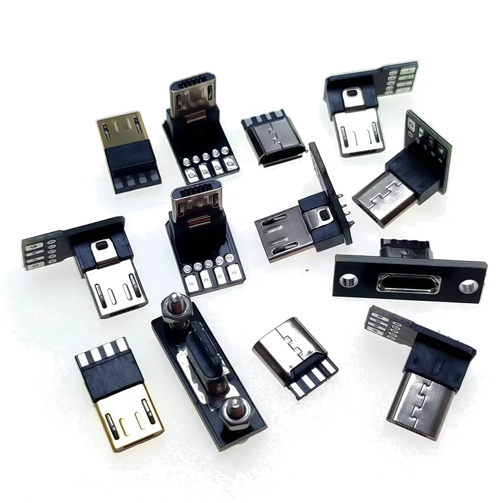 

Semi finished 5P socket female connector USB board micro male female head vertical micro male head adapter board USB male interf