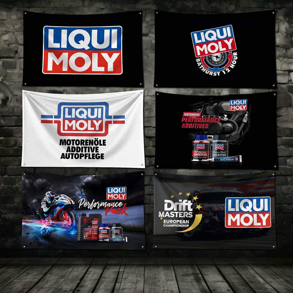 3x5 Ft L-liquis M-molys Flag Polyester Digital Printing Banner for Garage Wall Art Out Door Decoration With Brass Grommets