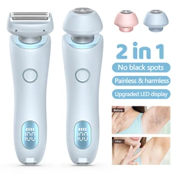 Portatile impermeabile 2 In 1 coltello da barba indolore Lady parte privata rasoio per capelli Trimmer epilatore Bikini Trimmer rasoi elettrici