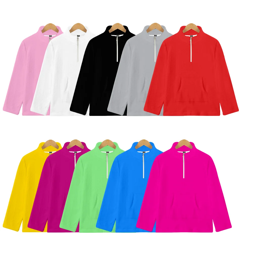 Winter Plush Half-zip Hooded Women Sweatshirt Soild Print Fleece Hoody Women Casual Hooded Sweat Oversize Femme Coat Outerwear