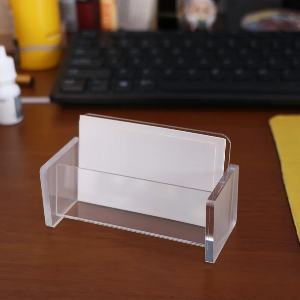 Black&Clear Acrylic Business Card Holder High-End Card Storage Business Cards Display Holders Elegant Design Card Organizer