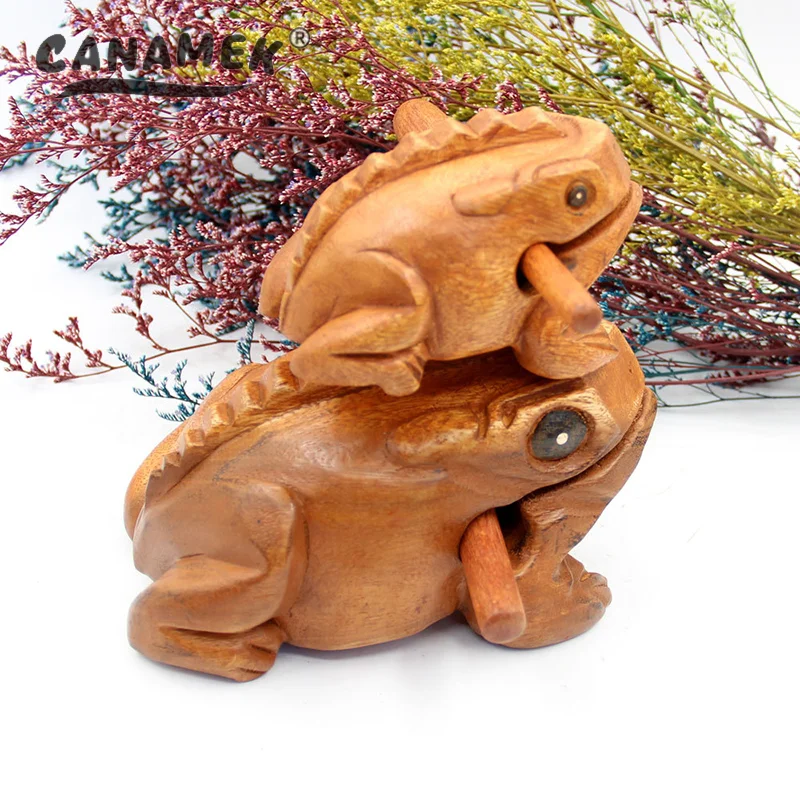 Lucky Thailand Wood Thailand Traditional Craft Wooden Lucky Croaking Musical Instrument Home Office Desk Decor Lucky Frog Crafts