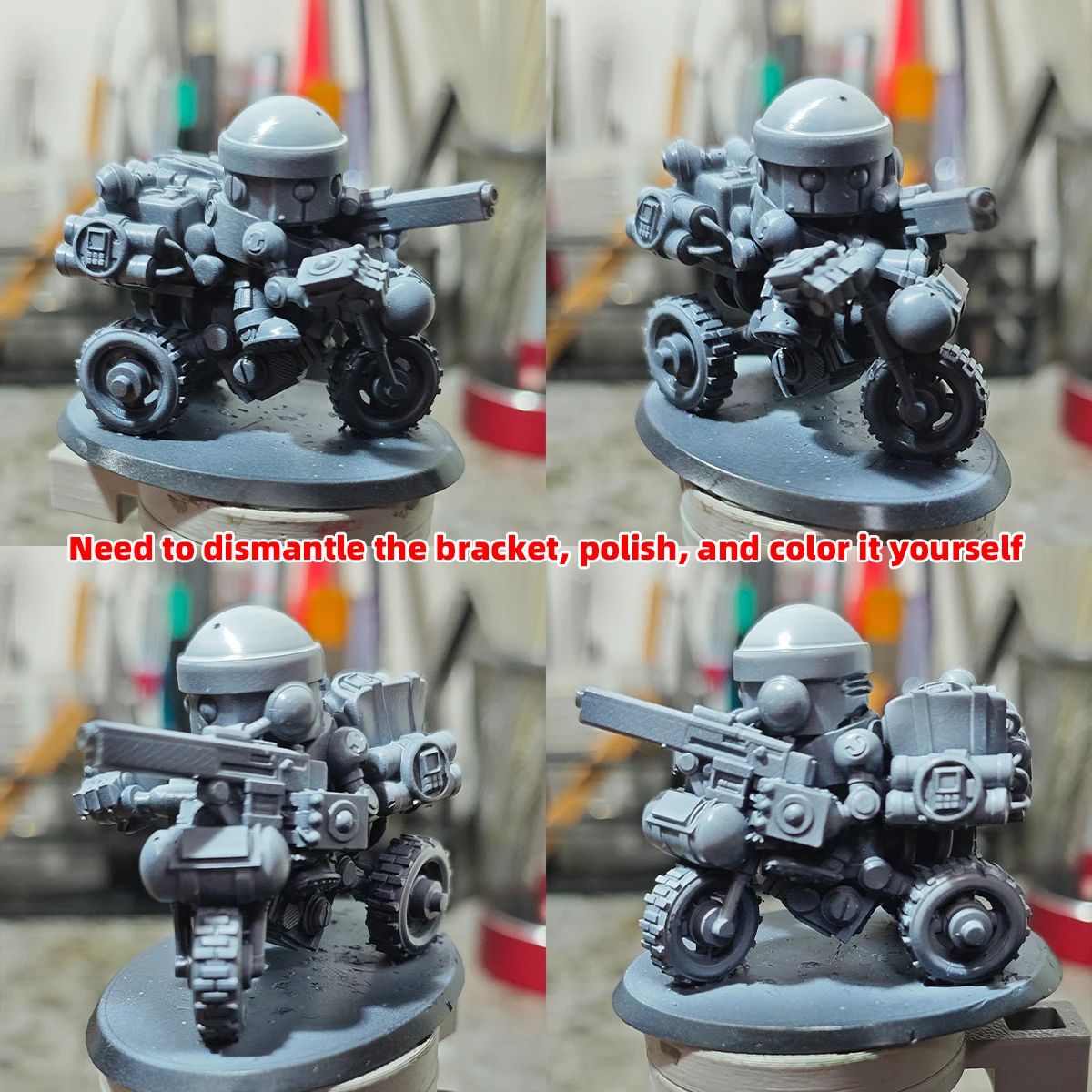 Q-Version Maßstabsmodell-Set 3D-Harz Miniatur-Soldatenfiguren Diorama Unbemalte Sci-Fi-Cartoon-Mobile Infanterie DIY – Detail 4