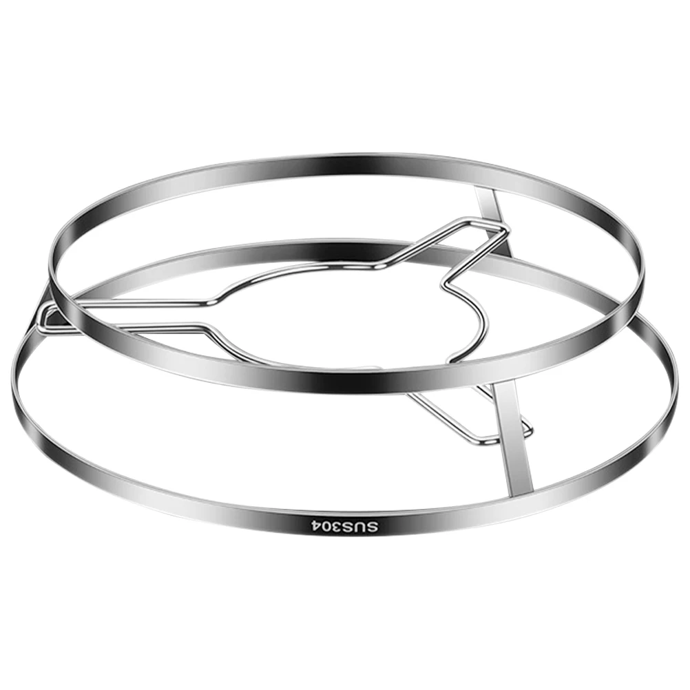 

1pc Stainless Steel Wok Stand Countertop Pan Organizer Compact Pot Holder Reusable Wok Holder Outdoor Pan Rack Home Pot Stand