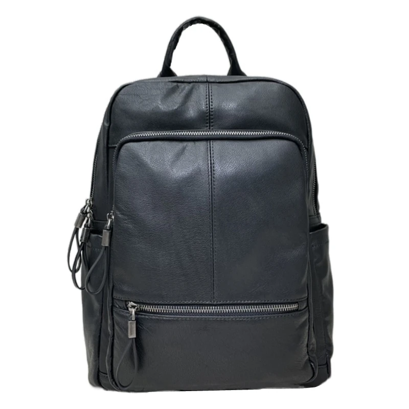 Leren dubbele schoudertas voor Busin Travel Past op 4-inch notebook Toplaag koeienhuid grote capaciteit Bapa ex