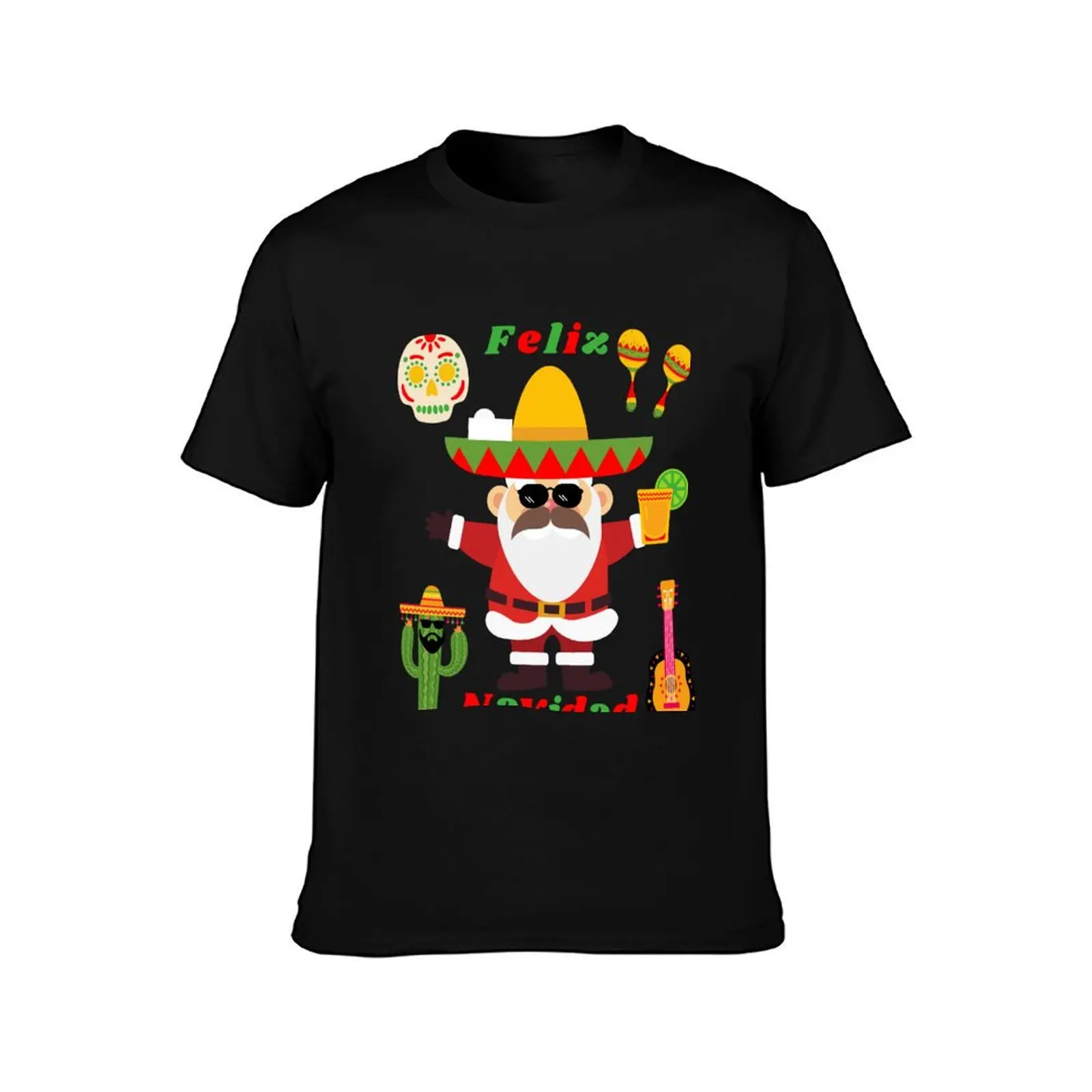 Feliz Navidad T-Shirt Plus Size Solid Color T-Shirt