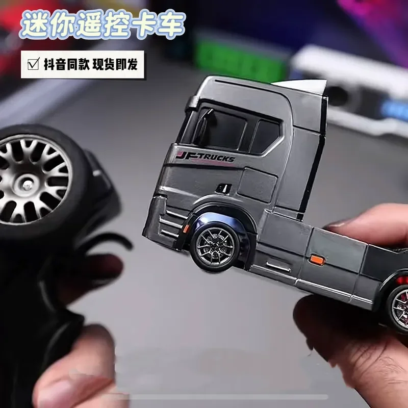 Remote control Drifting car Tabletop toy Alloy Tractor RC Truck 1/43 2.4G RC Engineering Trailer Truck with Light and Sound Toys