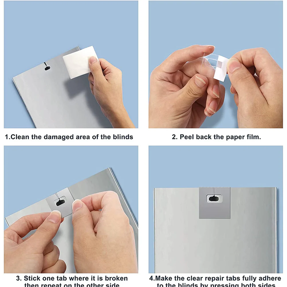 

24Pcs Blind Repair Tabs Vertical PVC Vane Savers Adhesive Replacement Clip Transparent for Blind Slats Repair Blinds Slat