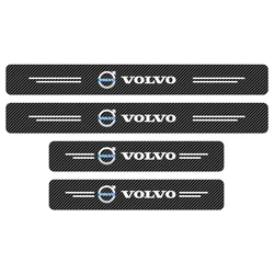 4pcs Car Door Plate Carbon Fiber Threshold Protector Sticker For For Volvo V60 V90 C30 S80 V40 V70 XC90 XC70 C70 S40 S80L S90