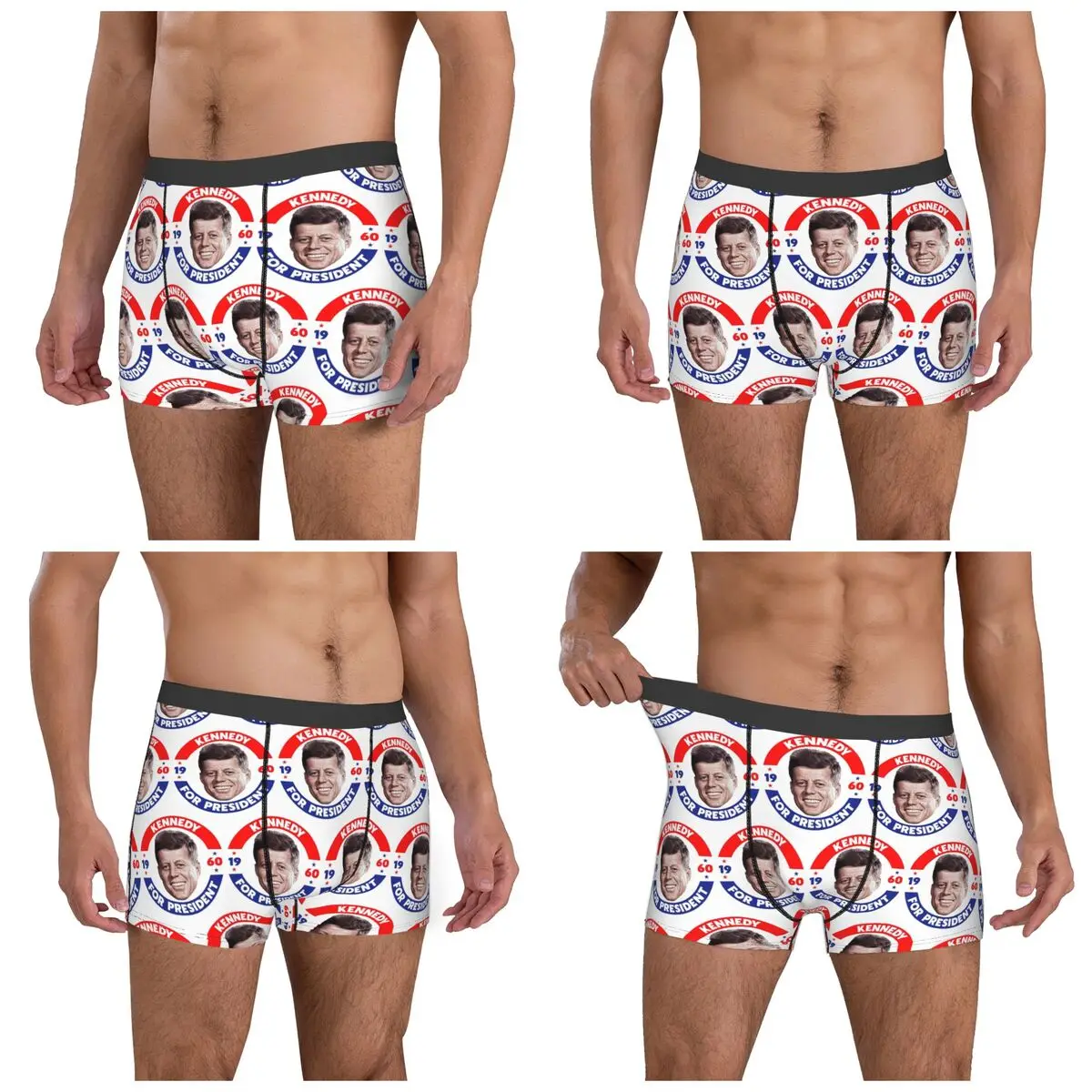 Boxer Underpants Shorts John F Kennedy For President Vote In 1960 Panties Men's Soft Underwear for Homme Man Boyfriend Gifts