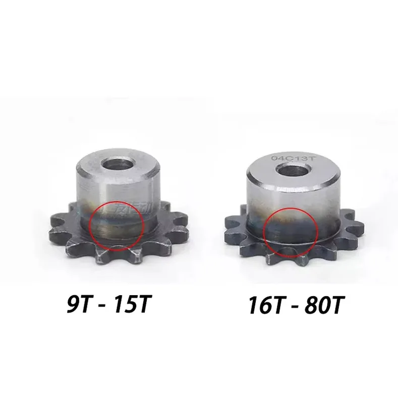1Pcs 04C Chain Drive Sprocket 9~24 Tooth 45# Steel Chain Gear Pitch 6.35mm Industrial Sprocket Wheel Roller Chain Sprocket