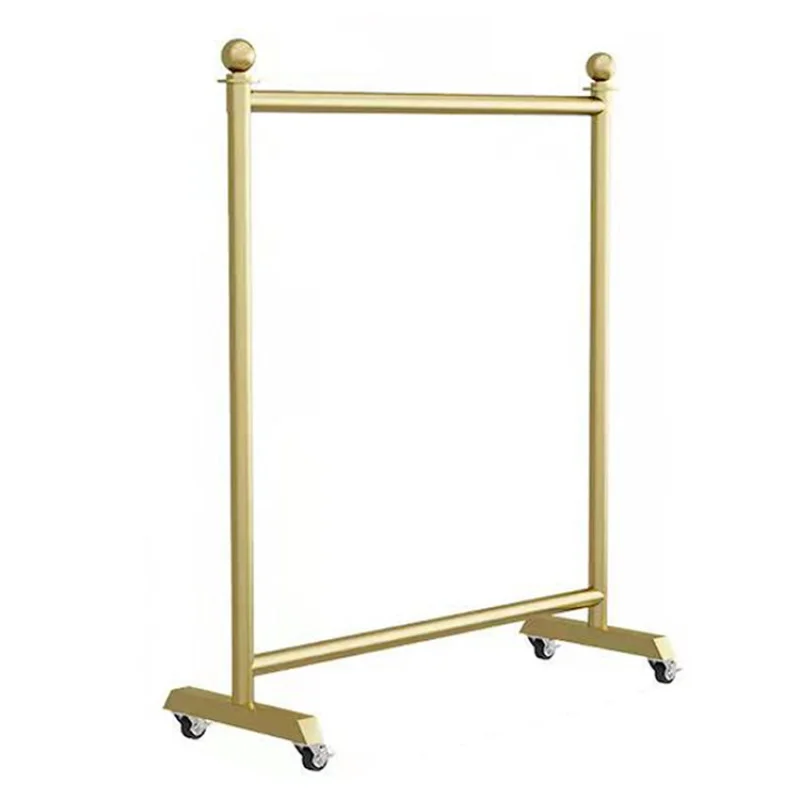 

custom，Customized Gold Metal Single Pole Clothing Display Stand For Women's Clothing Store Shelf