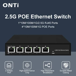 ONTi 2.5G POE Ethernet Switch with 1*2.5G port + 4*2.5G PoE ports