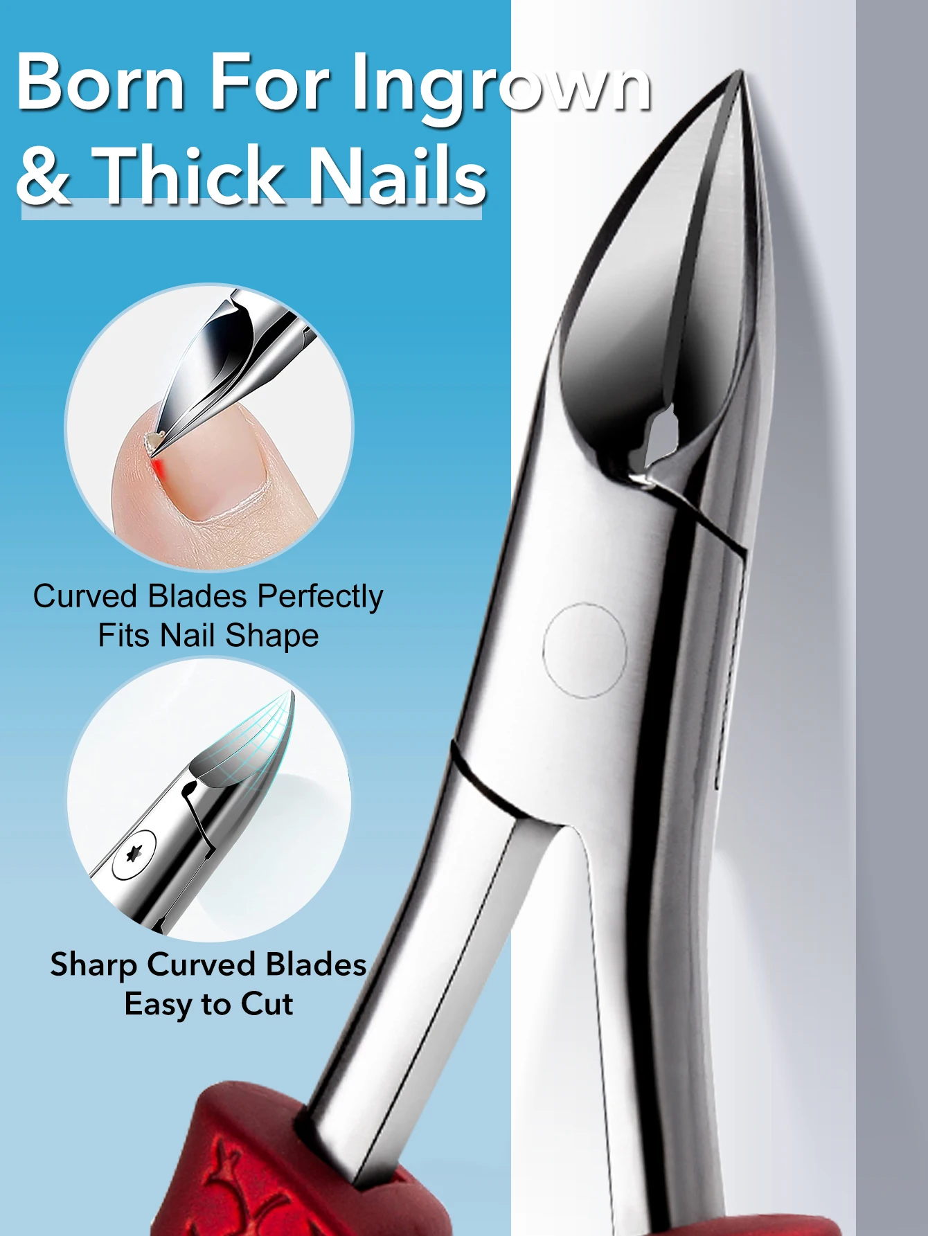 1 pz tagliaunghie professionali per unghie incarnite spesse ampia apertura antiscivolo manico lungo taglierina per unghie dei piedi trimmer