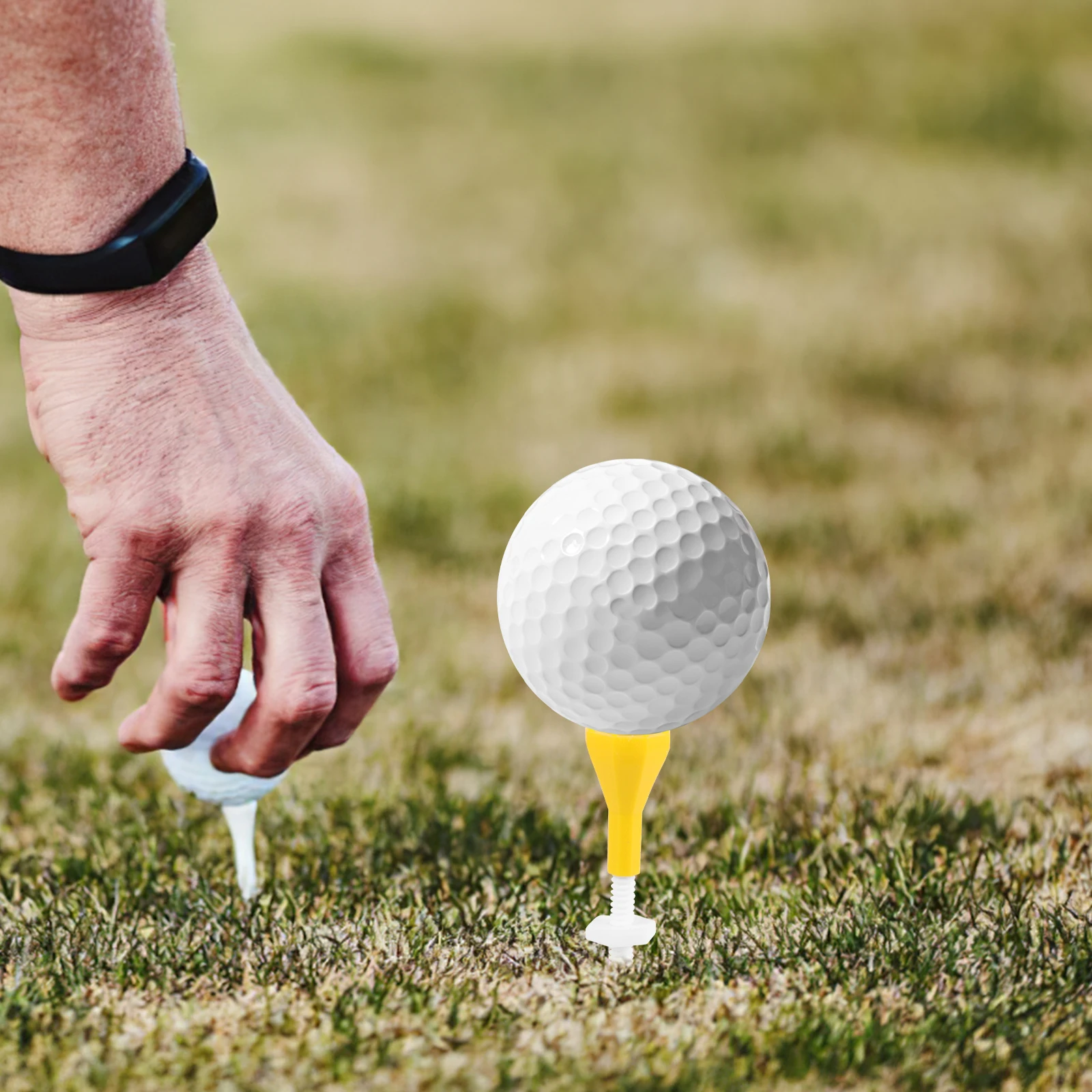 5 Buah Tempat Kaus Bola Golf Plastik Dapat Disesuaikan Alat Bantu Latihan Latihan Tahan Aus Kaus Golf Tahan Lama Aksesori Kuning