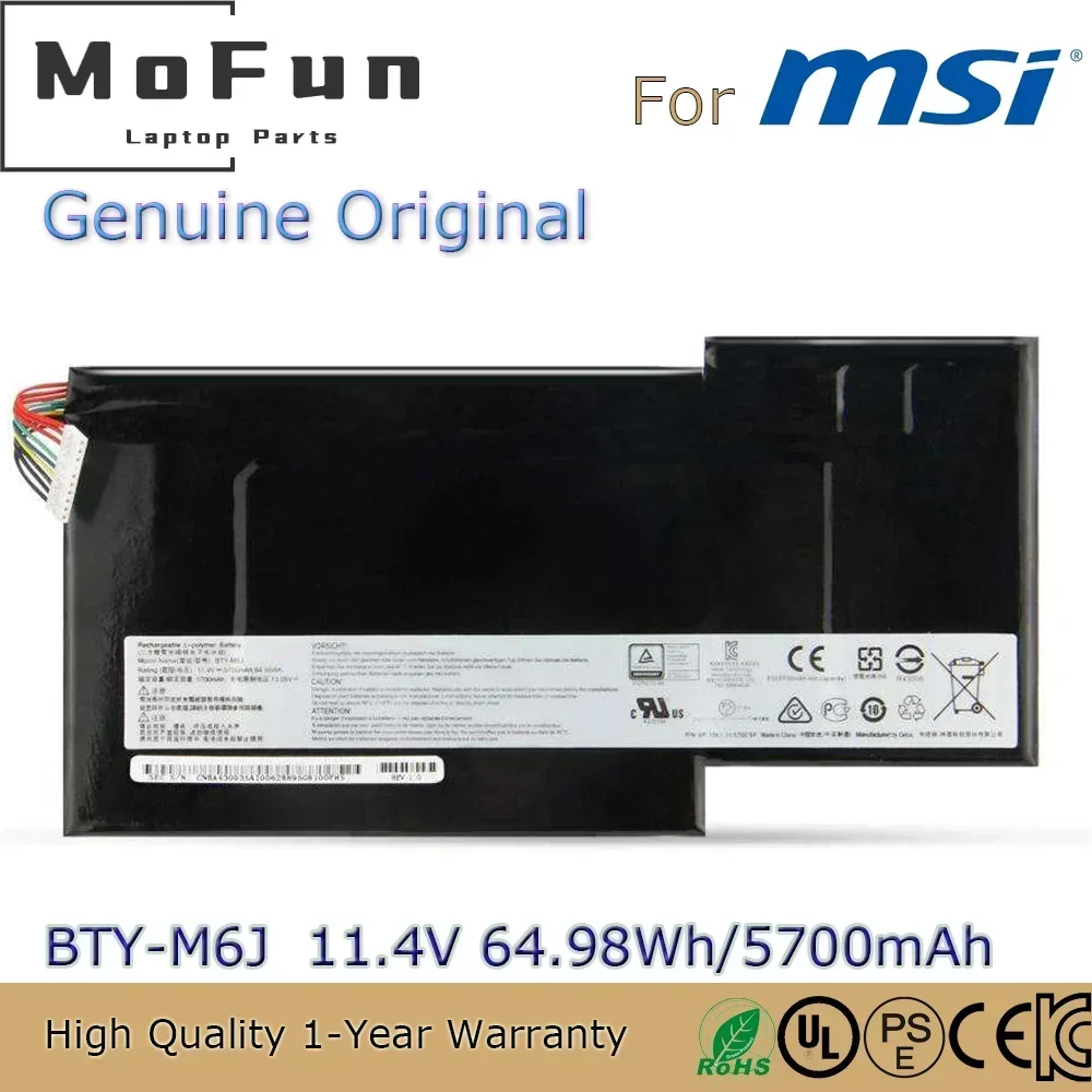 

BTY-M6J BTY-U6J Laptop Battery for MSI GS73VR 7RG GS63VR Stealth Pro 230 0016K2-213 Bravo 15 A4DC GS63VR Stealth Pro 229