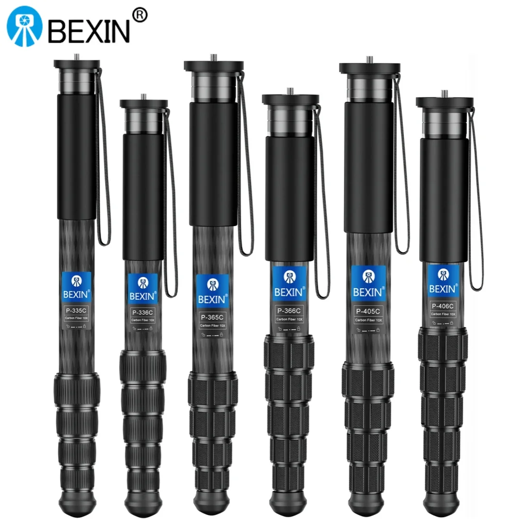 BEXIN 신형 카본 파이버 모노포드 여행 촬영용 모바일 폰 라이브 셀카 브래킷 접이식 휴대용 모노포드 아이폰 카메라용