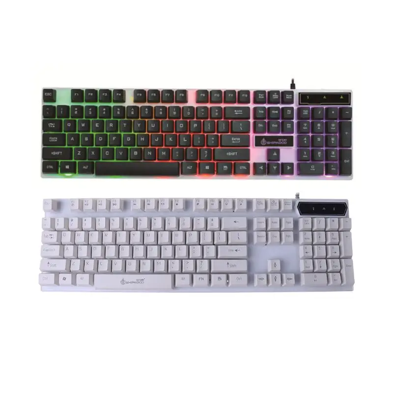 Colorful Backlit Game Rainbow Glow Floating Button USB External Computer  Keyboard for Computer, Laptop, Gaming