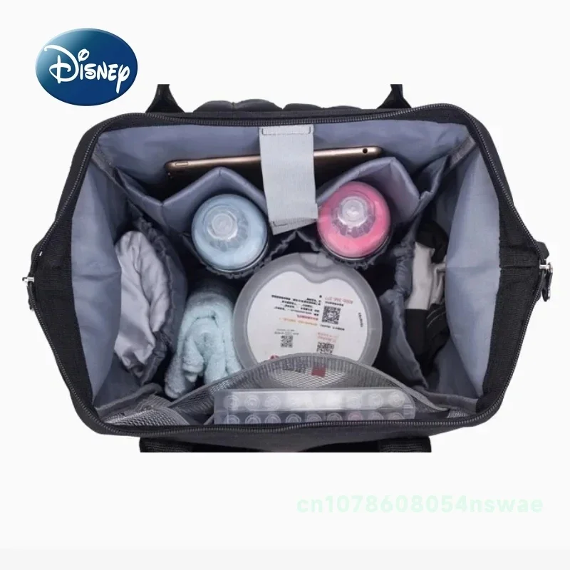 Nueva bolsa de pañales de Mickey de Disney, mochila de marca de lujo para bebé, bolsa de pañales para bebé de dibujos animados, mochila de alta calidad y gran capacidad