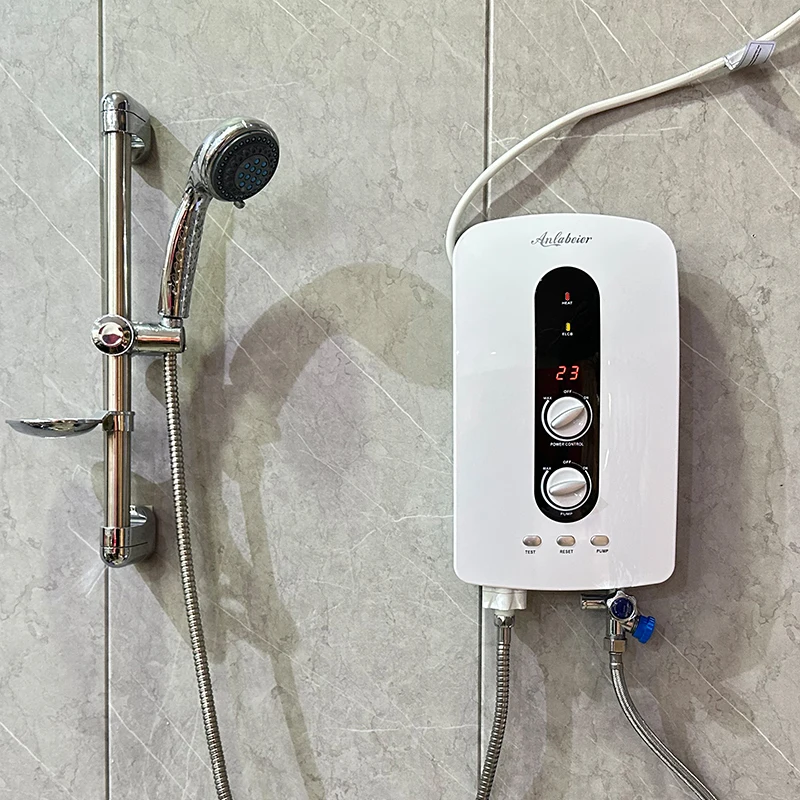 

220v 5.5kW Instant Fast Heating DC Pump With ELCB Electric Water Heater Shower For Low Pressure Area
