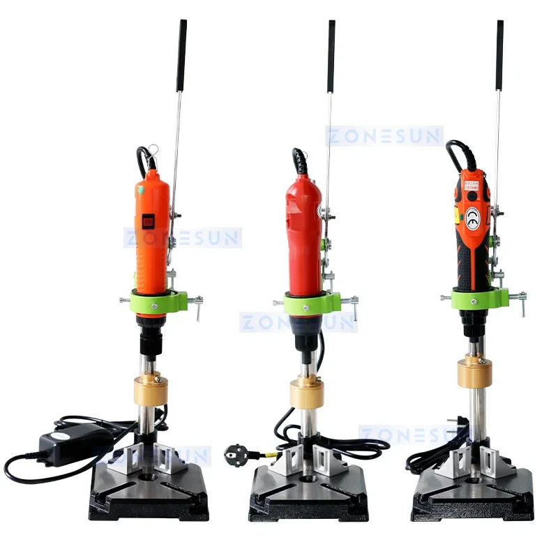 ZONESUN ZS-XG80W آلة تغطية الزجاجات شبه الأوتوماتيكية عصير الألومنيوم أغطية زجاجات طلاء الأظافر المسمار