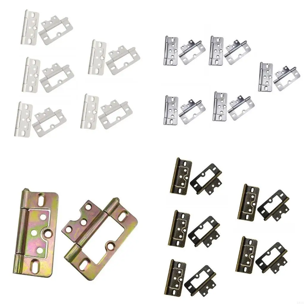 

581E Pack of 10 Silents Door Hinges Without Mortise Need Easy Installion Designs for Furniture Cabinets and Wardrobes
