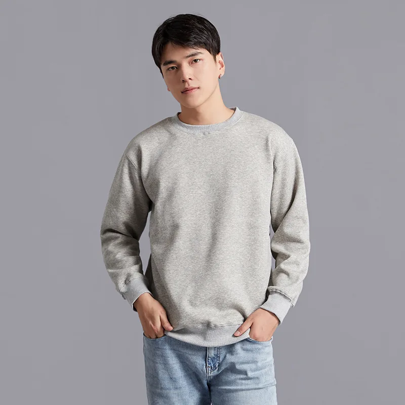 2024 Brand New 100% Cotton Mens SweatShirt O-Neck Pullover Thin Men Hoodiless SweatShirts Casual Solid Color For Male SweatShirt