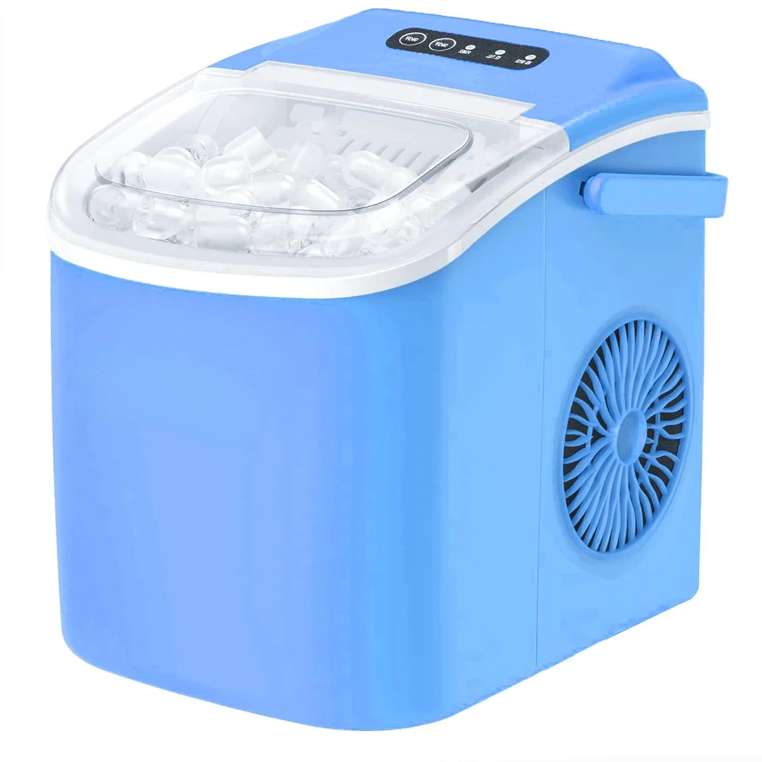 

Countertop Ice Maker, Ice Maker Machine 6 Mins 9 Ice, 26.5lbs/24Hrs, Ice Maker Machine with Self-Cleaning, Ice Scoop, and Bask