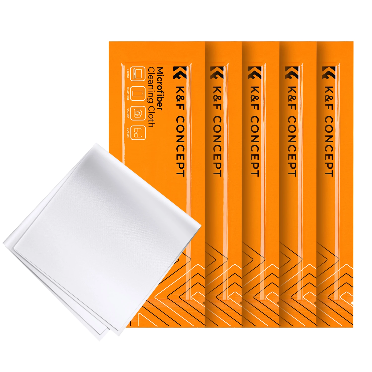 K&F Concept Cleaning Cloths 5 Pcs Individually Vacuum Wrapped Microfiber for Camera Lens Mobile Phones LCD Screens and Filter
