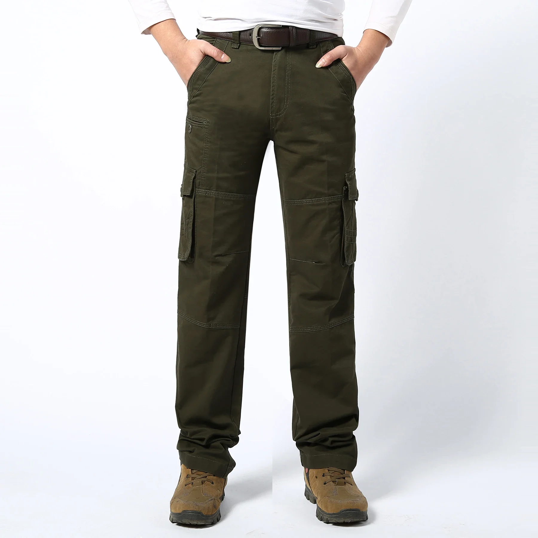 

Free shipping Military Pants Men Combat Cargo Work Pants Outdoor Multi-Pocket Straight Leg Cotton Canvas Army Fatigue Trousers
