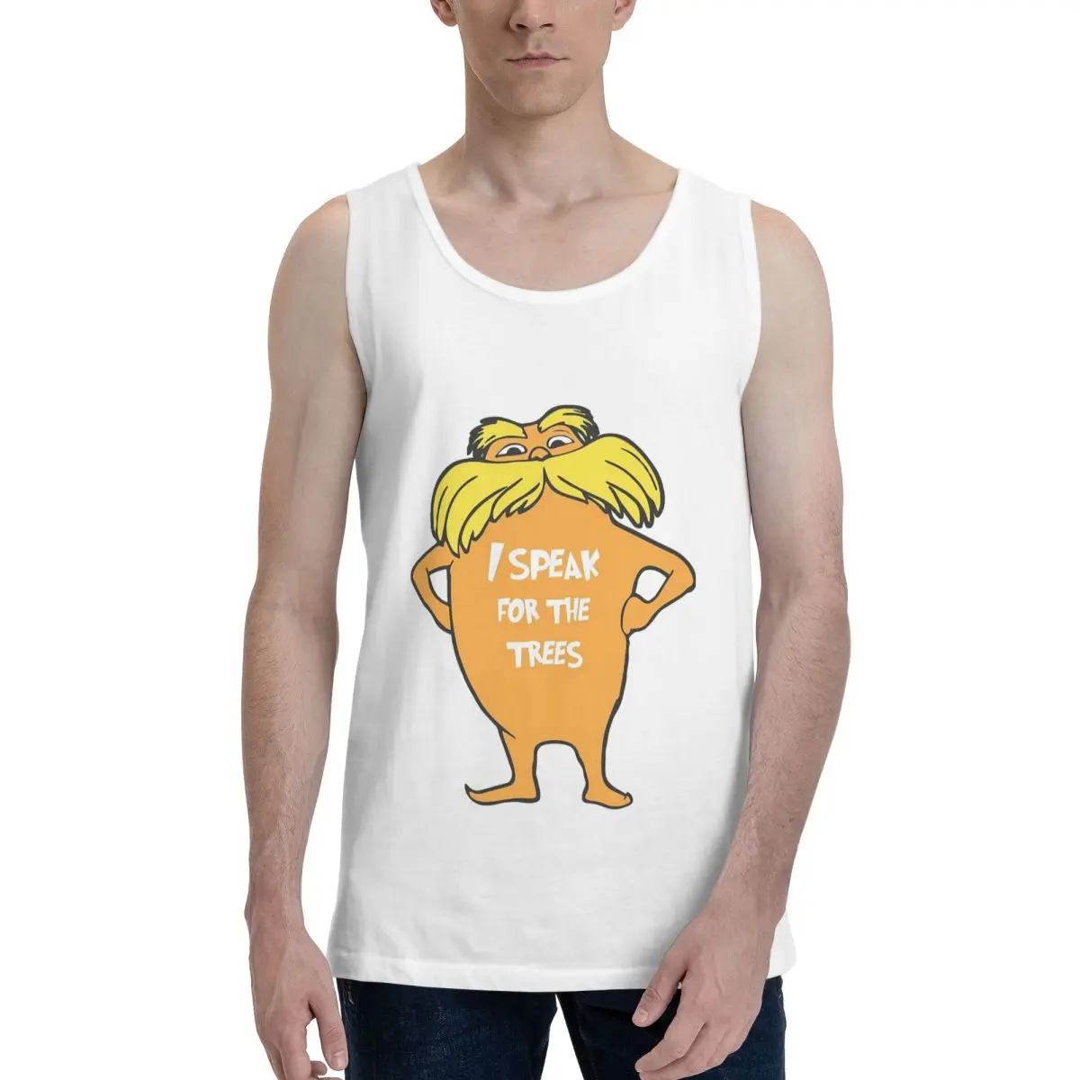 Lorax I Speak For The Trees 100% Cotton Men's Sweatshirt Vest Sleeveless Clothing Tees Men Tank Tops T-shirt