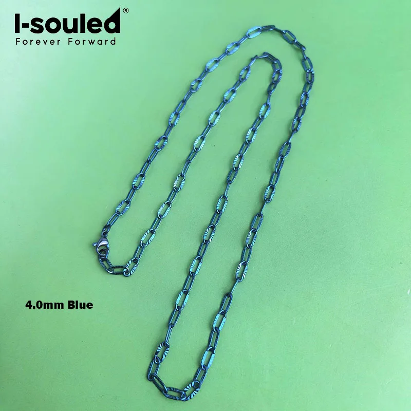 

4.0mm TA1 Pure Titanium Sunflower L Blue Style Necklace Lightweight Skin friendly Waterproof
