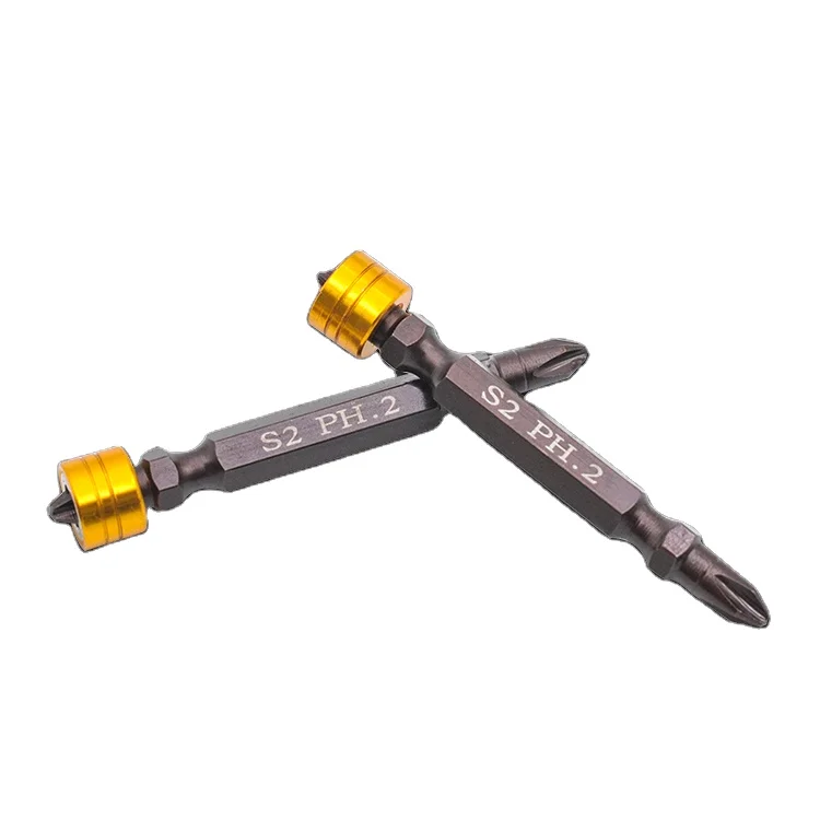 CROWNMAN Fastening Tools 10pcs PH2/65mm S2 Magnetic Holder Double Head Screwdriver Bit Set4