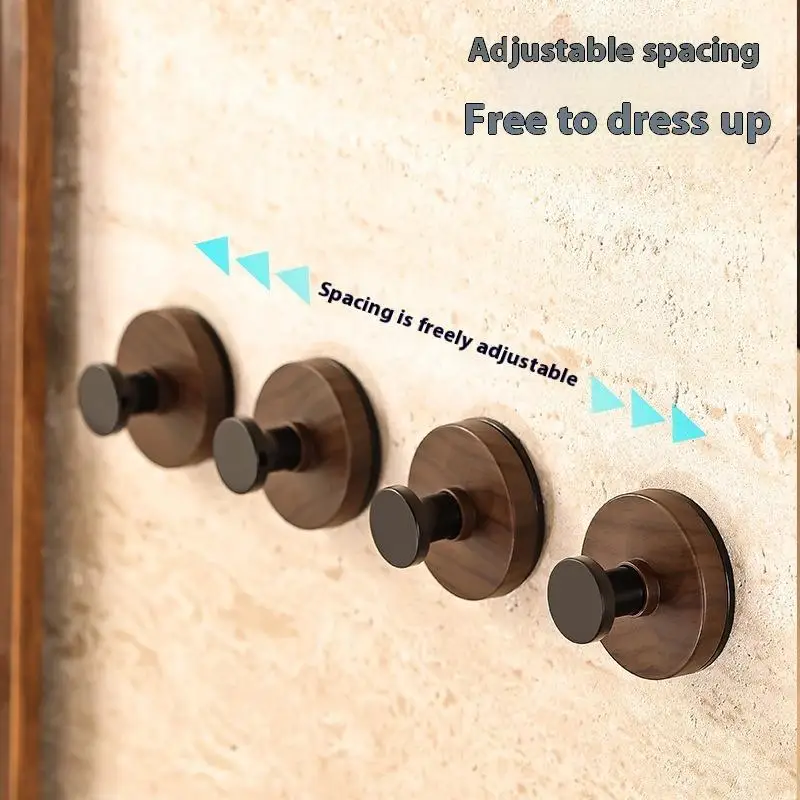 1/2/4 Stuks Walnoot Houtnerf Deur Haak Lijm Badkamer Handdoekenrek Geen-Boor Wandmontage kleerhanger Haak Voor Keuken