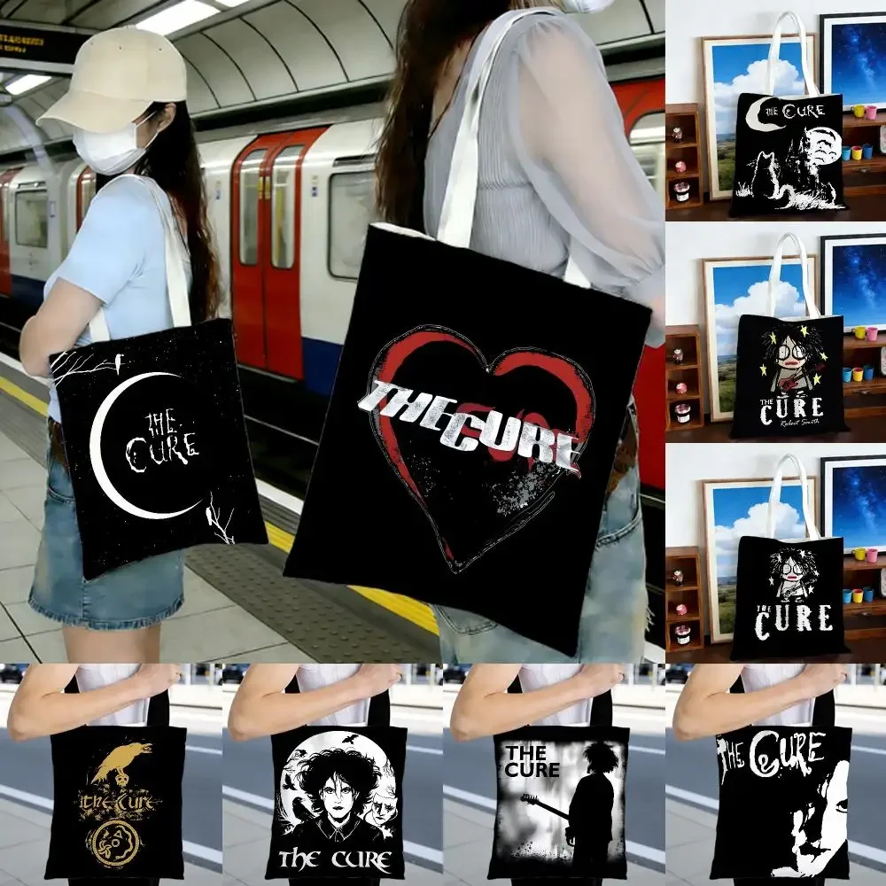 rock band T-The Cure Storage Bags Printed Series Shoulder Bag Portable Daily Lightweight Tote Bag