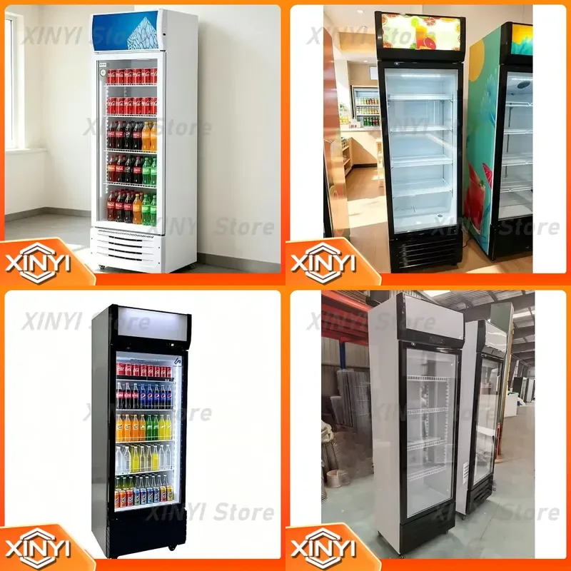Wholesale price Vertical glass door display refrigerator, energy-saving beverage freezer, suitable for 24-hour convenience