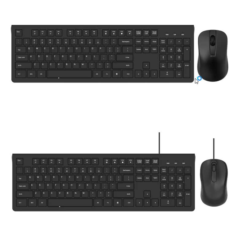 US QWERTY Spanish French Arabic Brazil Russia Multimedia Ergonomic Slim Office Keyboard And Mouse Combo For Laptop Computer PC