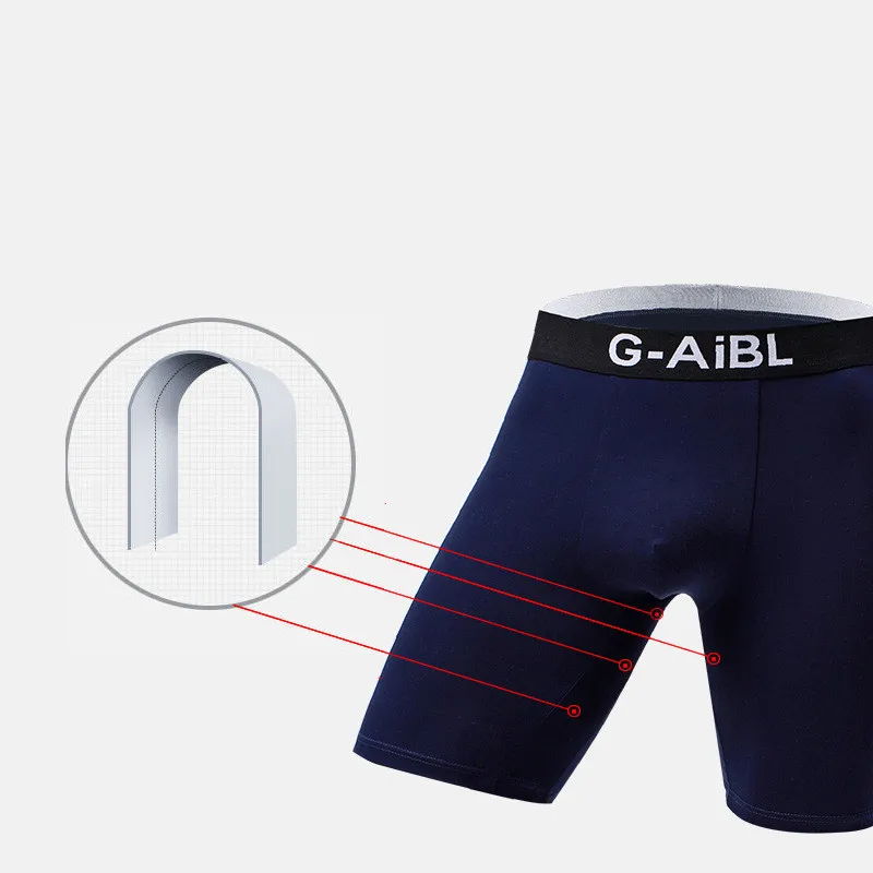 Boxer da uomo intimo in cotone Cueca Panites traspiranti uomo U marsupio convesso pantalone medio lungo gamba maschile Cueca Calzoncillo