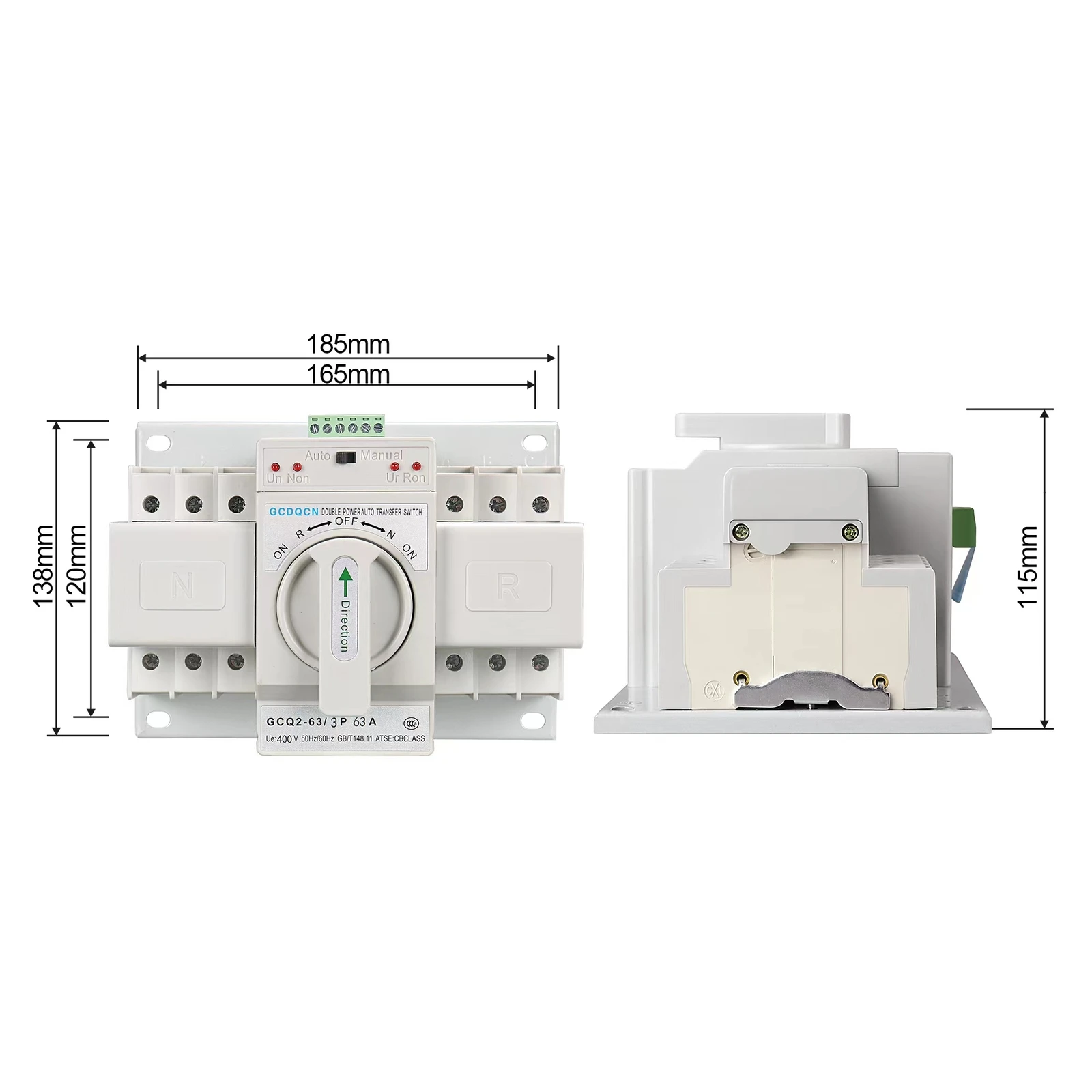110V 220V 63A Automatic Transfer Switch 2S Changeover Dual Power Transfer Switch for Backup Generator 50/60Hz view 6